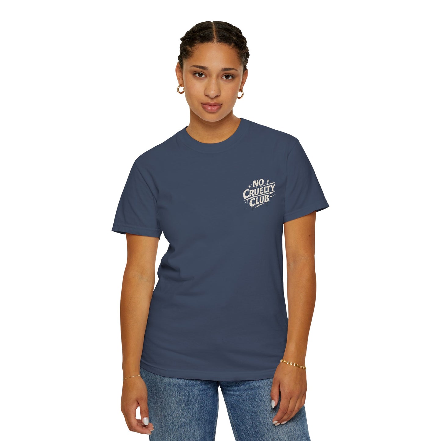 No Cruelty Club Vegan T‑Shirt — Eco Street Art Graphic Tee