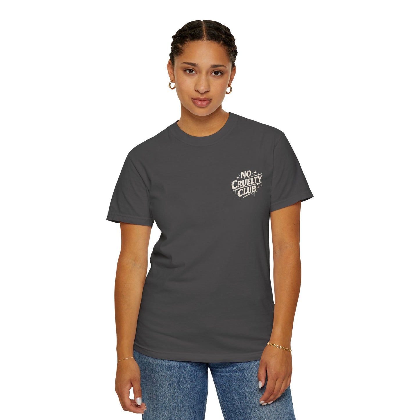 No Cruelty Club Vegan T‑Shirt — Eco Street Art Graphic Tee
