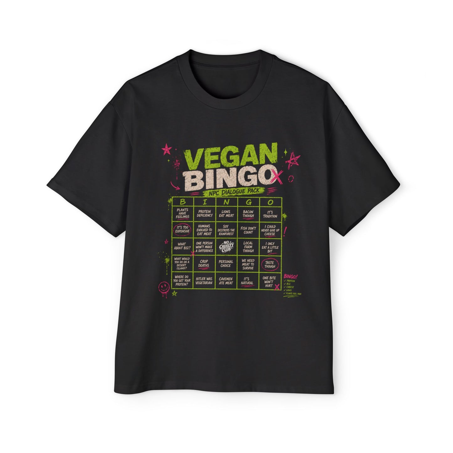 Vegan Bingo Graphic Tee — Funny Plant-Based Bingo Card Shirt