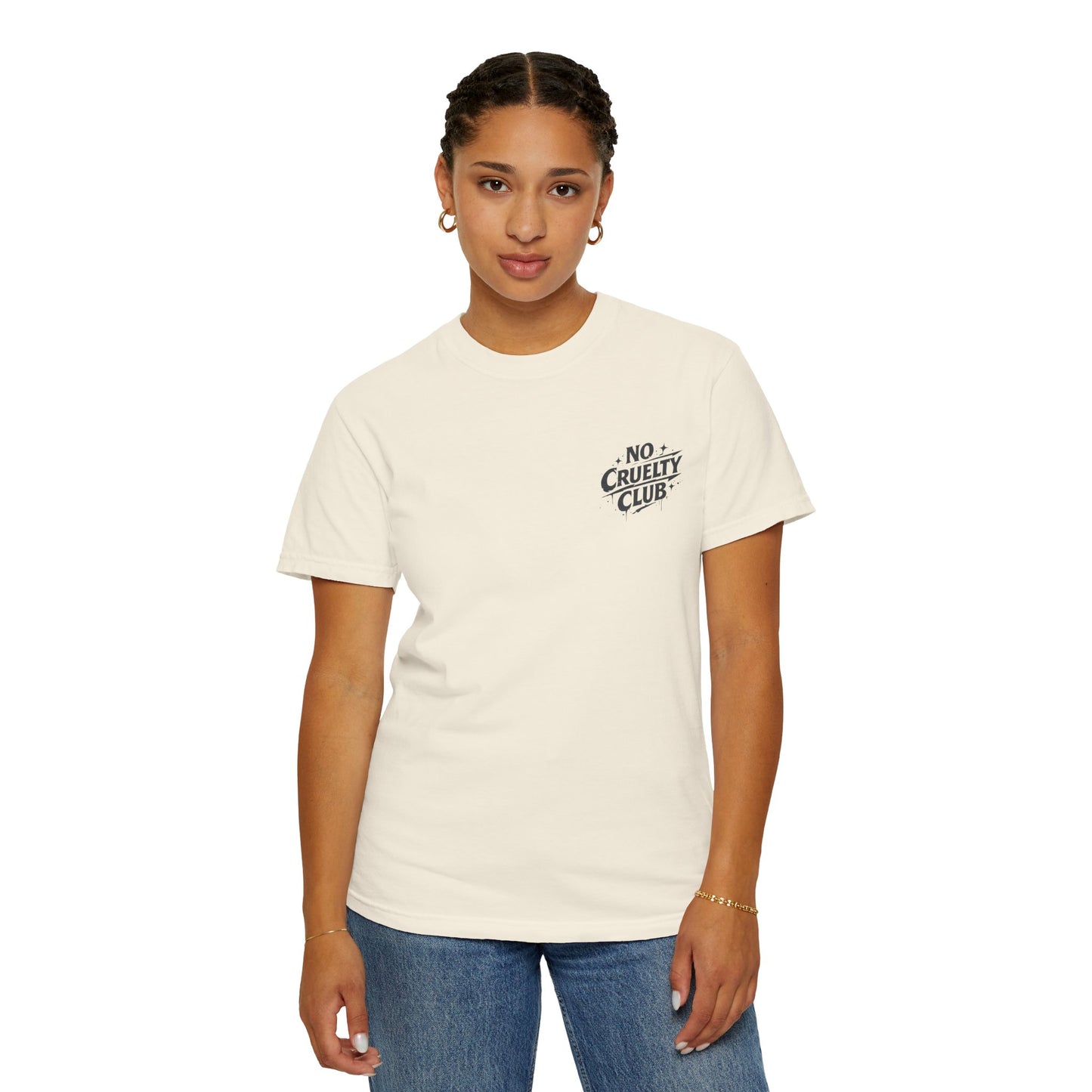 No Cruelty Club Vegan T‑Shirt — Eco Street Art Graphic Tee