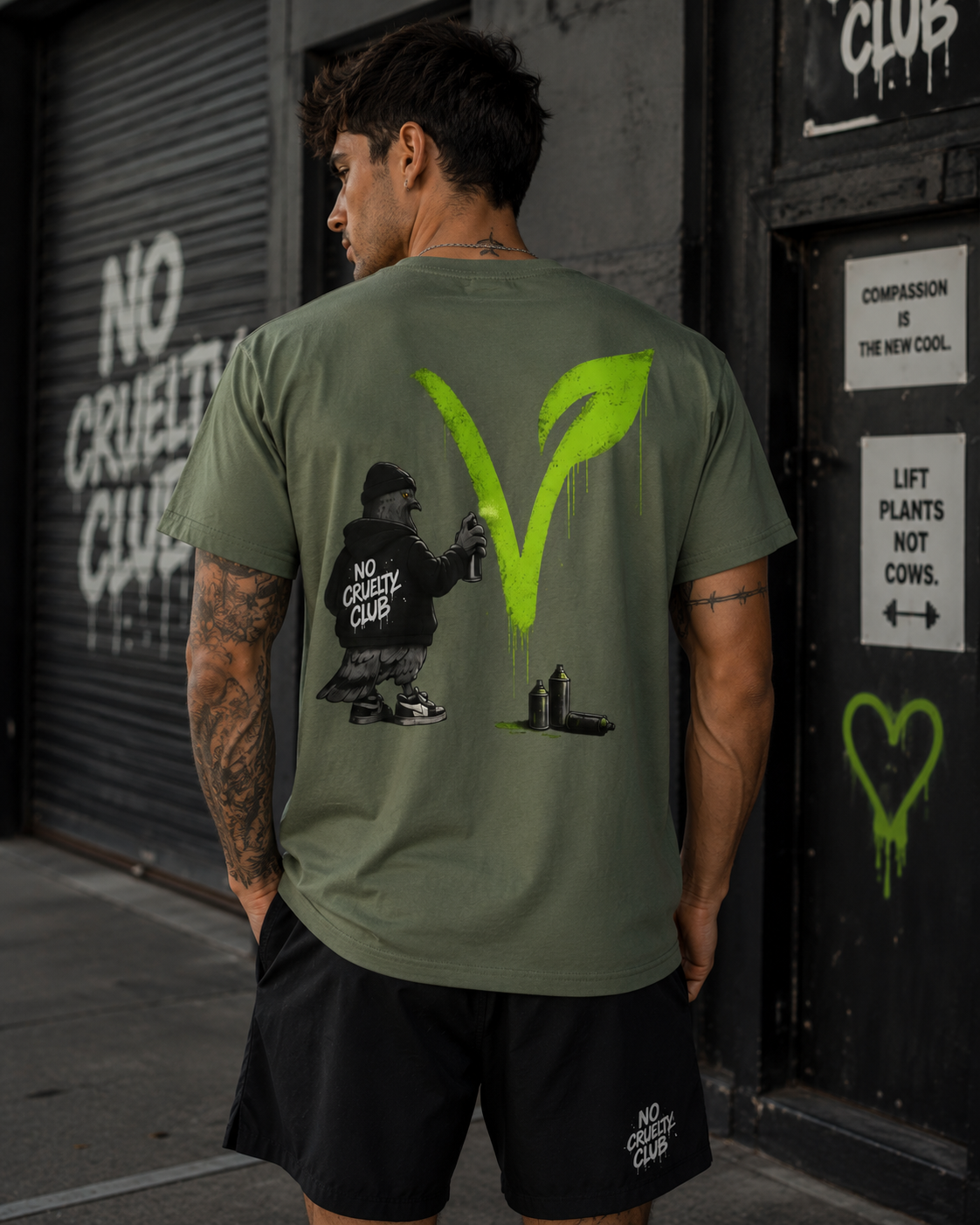No Cruelty Club Vegan T‑Shirt — Eco Street Art Graphic Tee