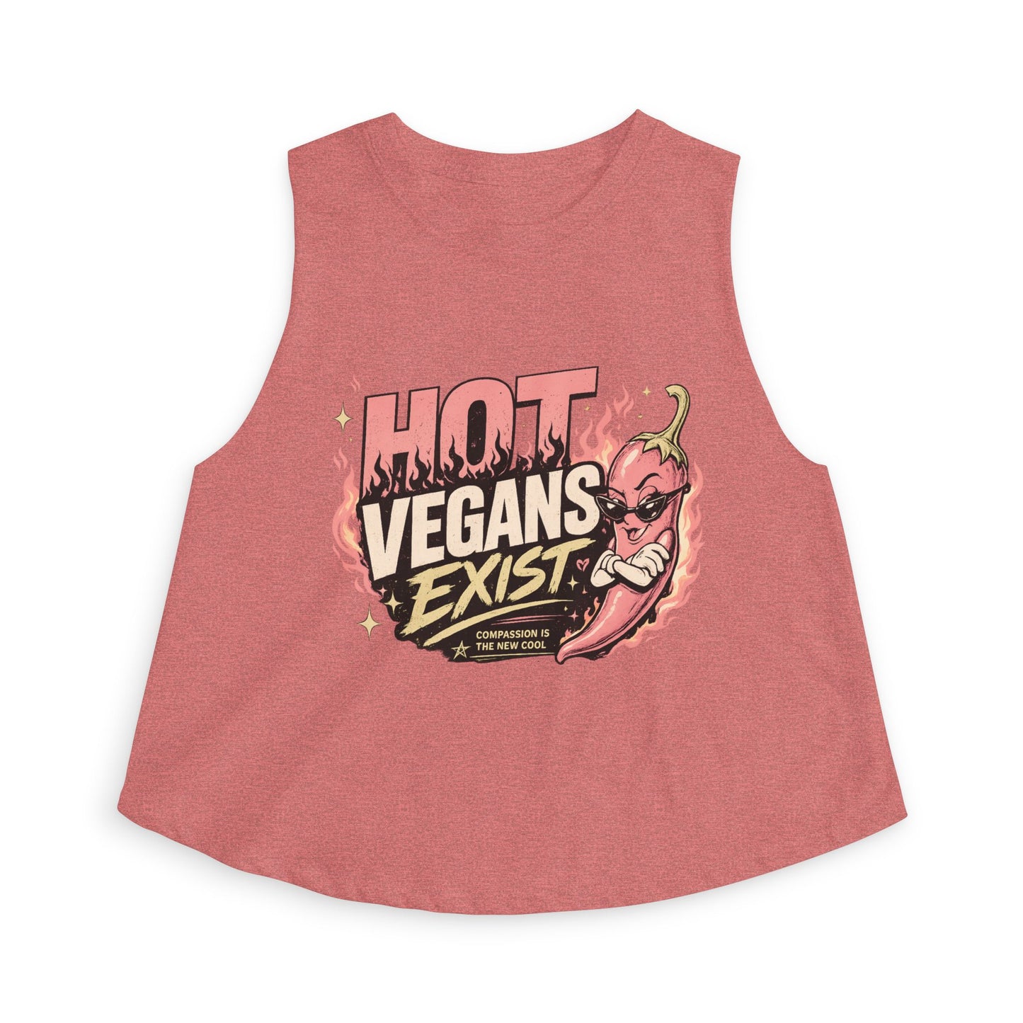 Hot Vegans Exist Crop Top — Funny Vegan Graphic Tank for Women