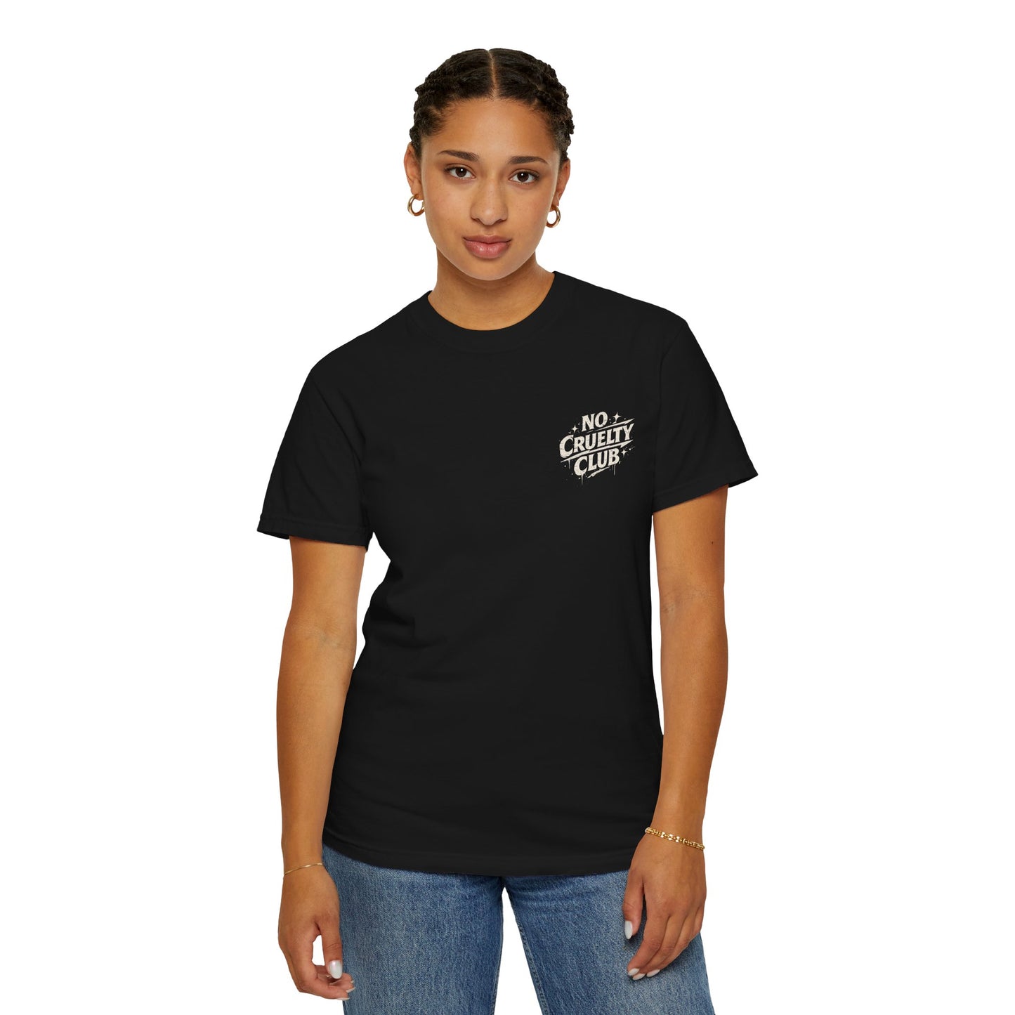 No Cruelty Club Vegan T‑Shirt — Eco Street Art Graphic Tee